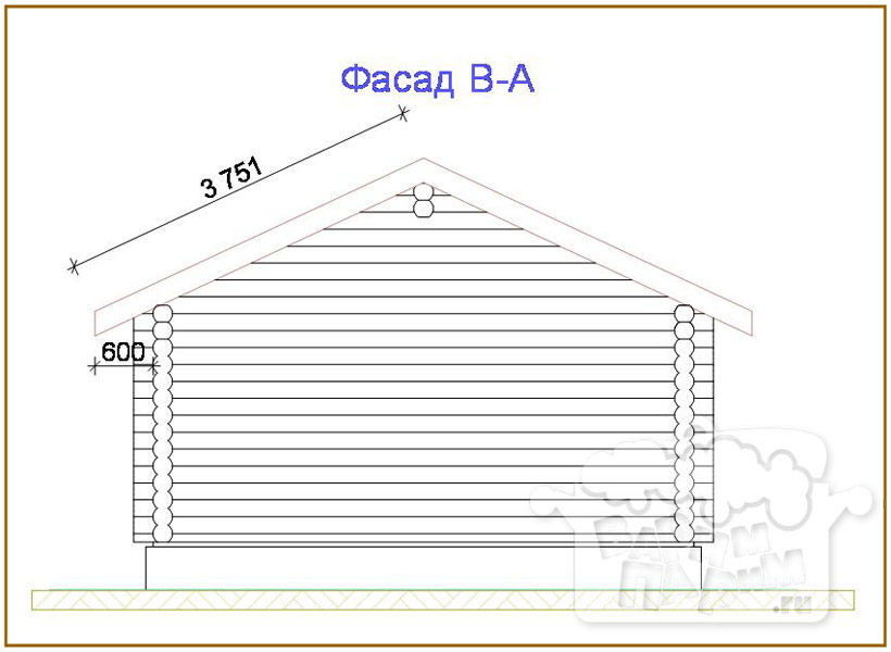 чертеж деревянной постройки
