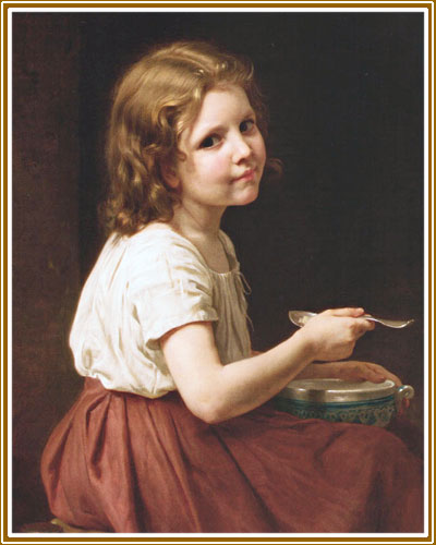 девочка с миской супа